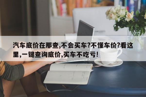 汽车底价在那查,不会买车?不懂车价?看这里,一键查询底价,买车不吃亏!